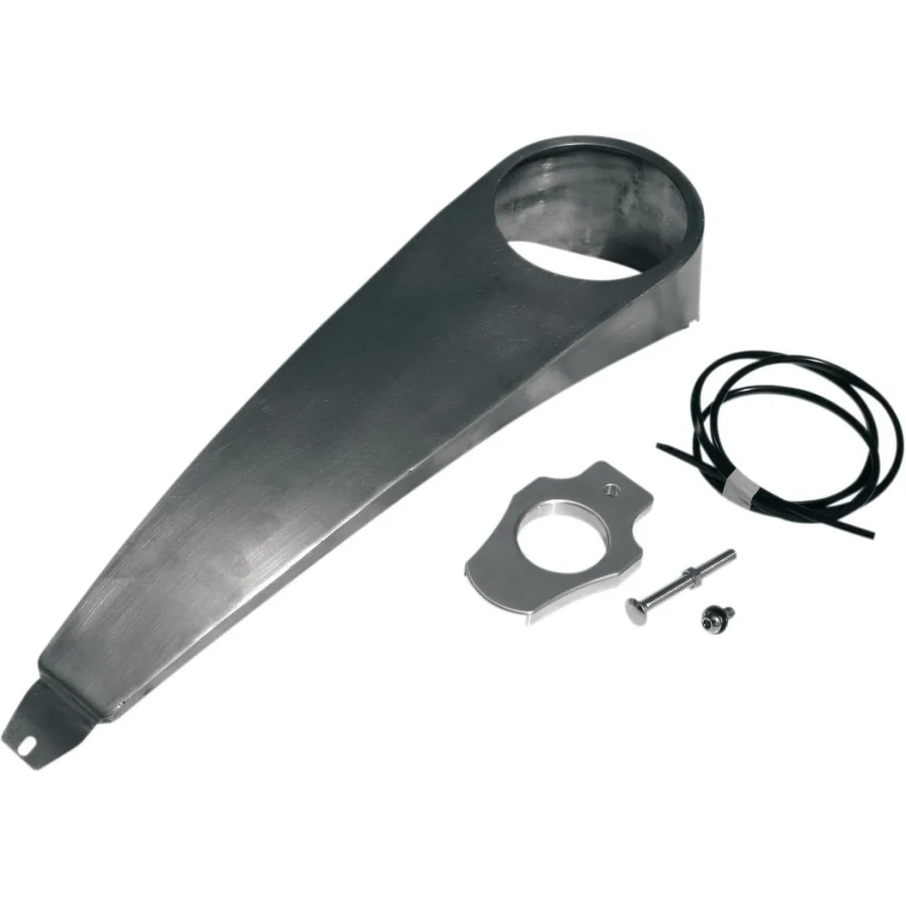 Softail Dash with Ignition Relocation Kit — fits stock-length tank, Silver