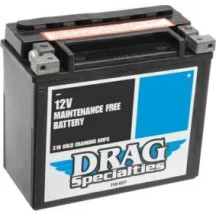 Drag Specialties AGM Maintenance-Free Battery — 12 V, 21 Ah, 340 A CCA, left-front negative terminal