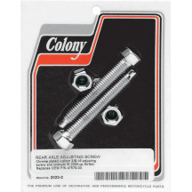 Rear Axle Adjuster Bolts — Pair, Chrome