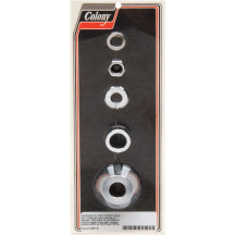 Axle Spacer/Nut Kit — Chrome, Front