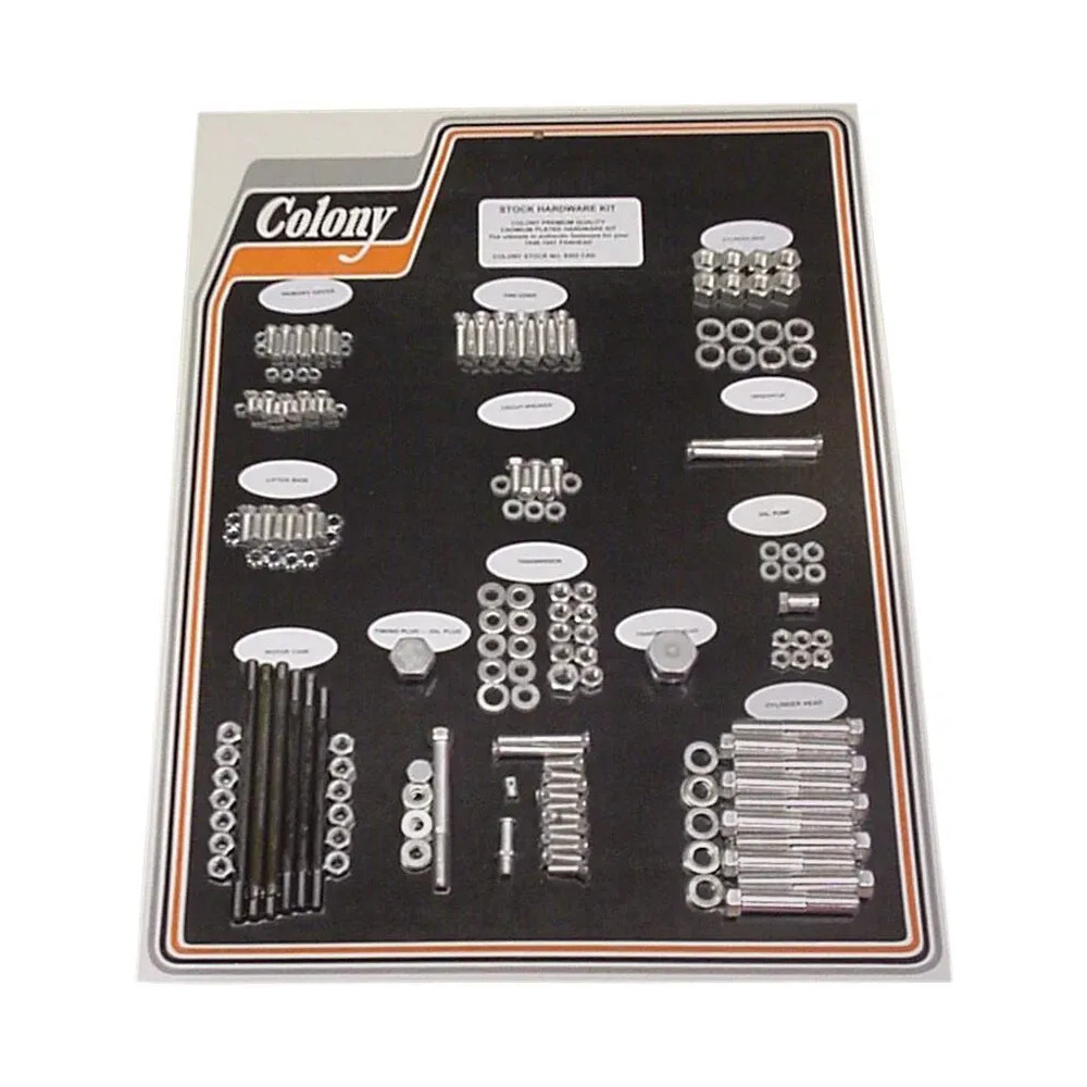 Complete Stock Hardware Kit — motor, cadmium plated