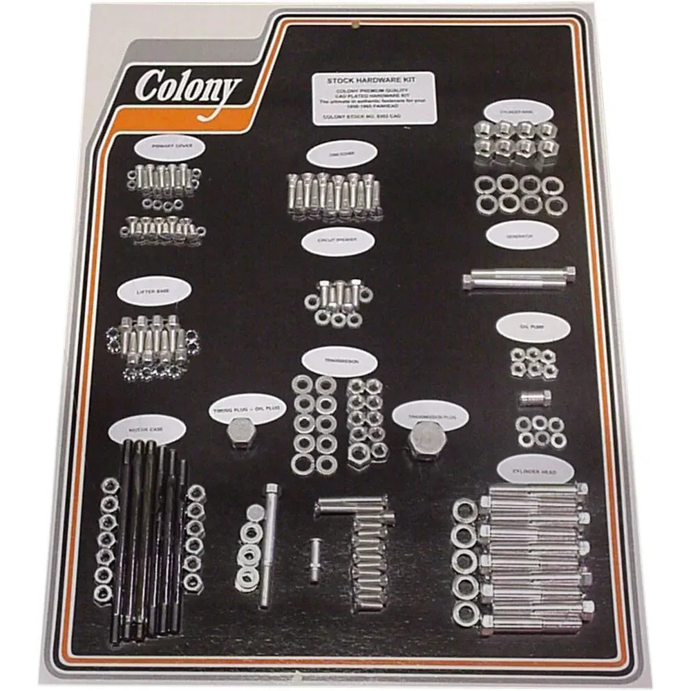 Complete Stock Hardware Kit — Cadmium plated, Silver