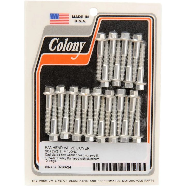 Kit de tornillos para tapa de válvula — Plateado con cadmio