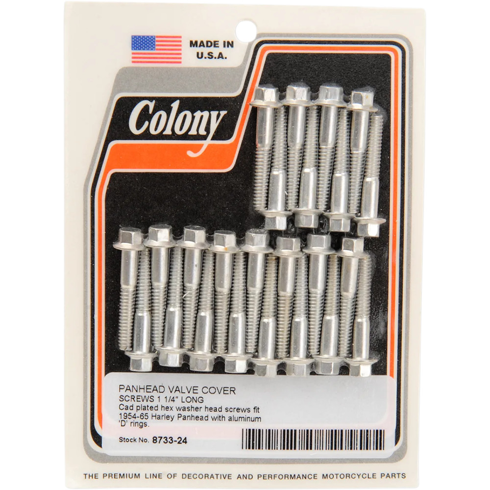 Valve Cover Screw Kit — Cadmium plated silver