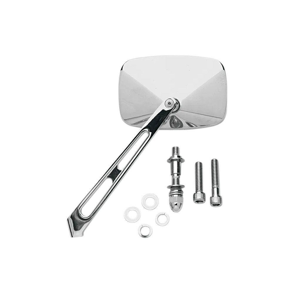 Rectangular Mirror with Air Stem — 4-1/8" x 2-7/8", 5/16"-18, 6" stem, Chrome