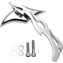 Gothic Mirror with Sculptured Stem — 5/16"-18, 6" stem, Chrome