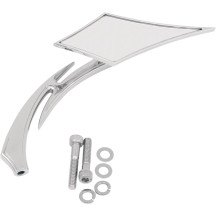 Lance Style Die-Cast Mirror — 5/16"-18 thread, 1-7/8" head, 5-1/8" width, 6" stem