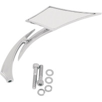 Lance Style Die-Cast Mirror — 5/16"-18 thread, 1-7/8" head, 5-1/8" width, 6" stem