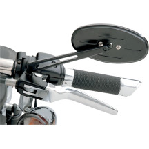 Stealth II Mirror — 5" oval head, 6" stem, 5/16"-18 thread, Black powder-coated