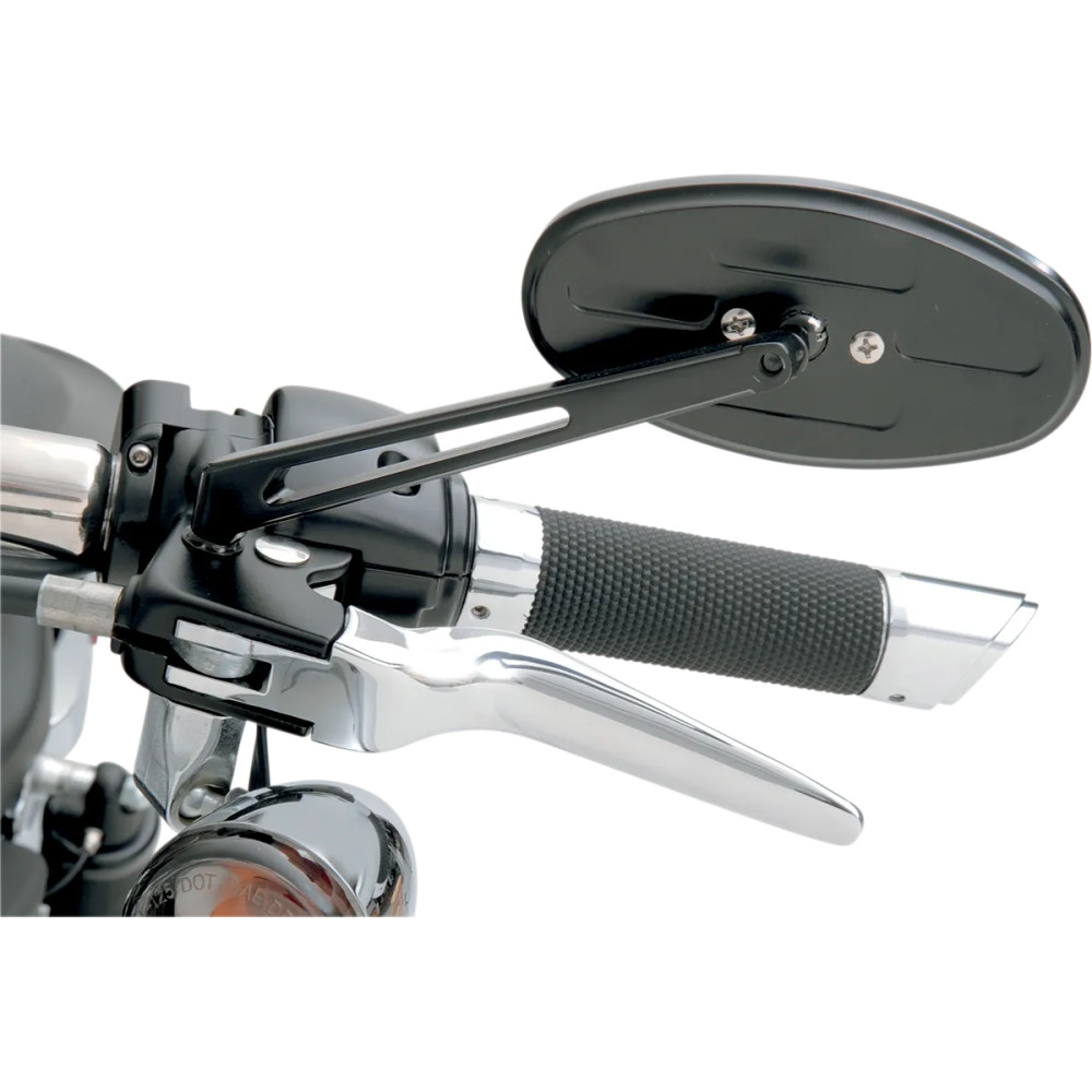 Stealth II Mirror — 5" oval head, 6" stem, 5/16"-18 thread, Black powder-coated