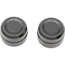 Billet Axle Caps — for 1.130" axle head, 5/16" axle nut, Black semi-gloss