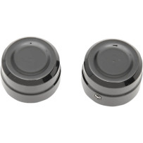 Billet Axle Caps — for 1.130" axle head, 5/16" axle nut, Black semi-gloss