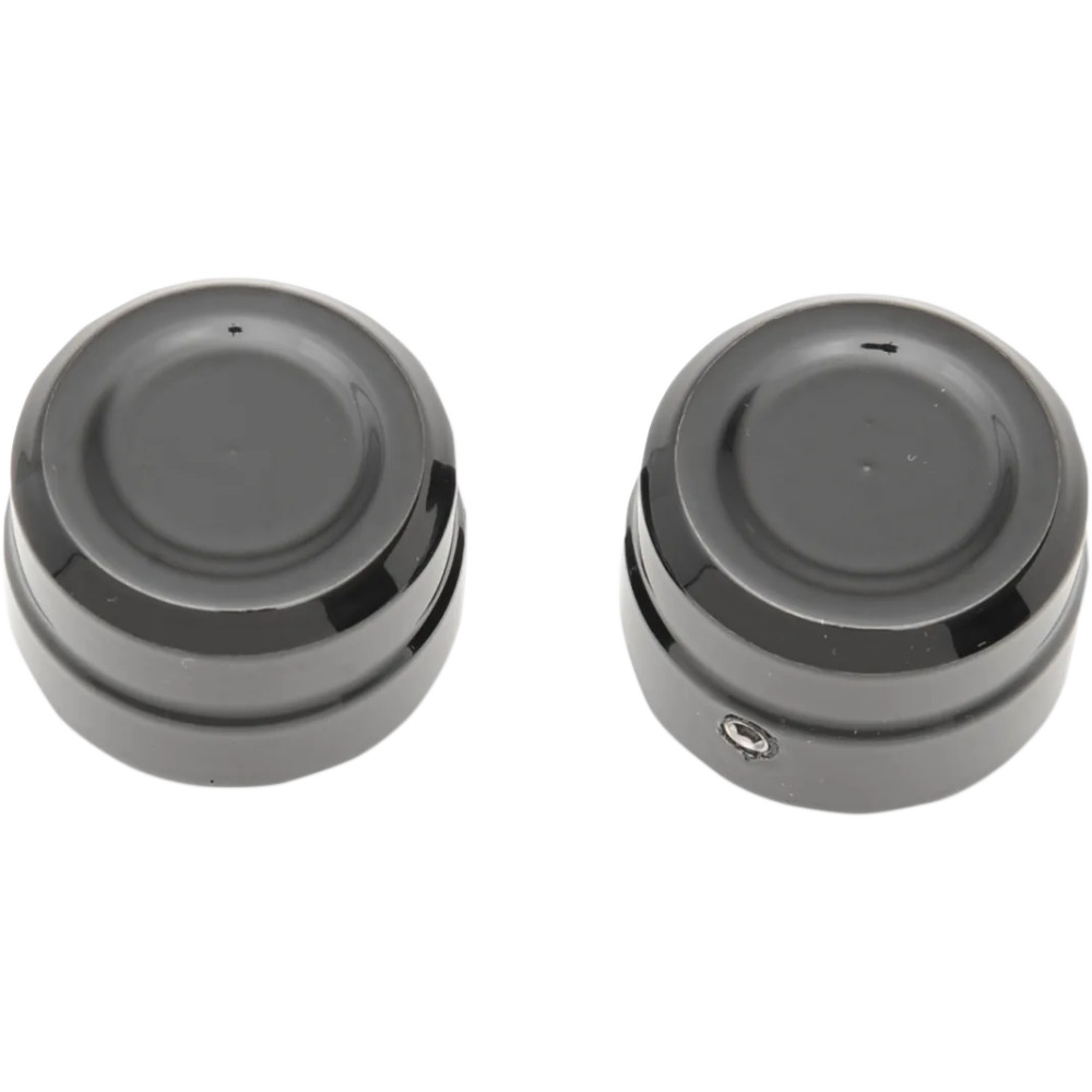 Billet Axle Caps — for 1.130" axle head, 5/16" axle nut, Black semi-gloss