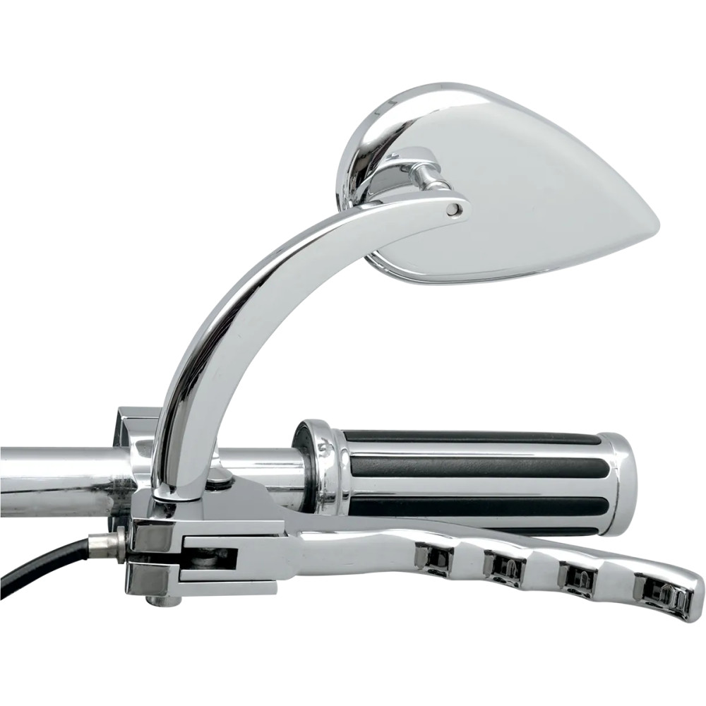 Teardrop Mirror — 76 mm x 125 mm, 11.5 cm stem, Chrome