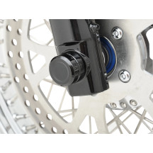 Billet Axle Caps — for 1.130" axle head, 5/16" axle nut, Black semi-gloss