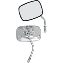 Live To Ride Custom Mirrors — 5" x 4.75", 5/16-18 thread, Chrome