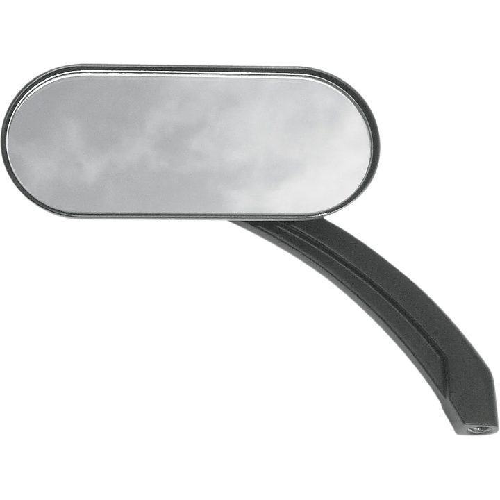 Espejo oval — montaje 5/16"-18, cabeza 5", vástago 5-1/4", negro mate