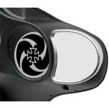 Fairing Mount Mirror — fits H‑D batwing fairings FLHX, 11 cm x 10 cm, Chrome, Silver