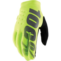 Youth Brisker Gloves — L, Fluorescent Yellow, Black