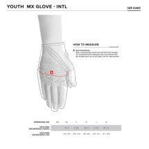 Youth Radar Gloves — Size S, Black, Red, Silver