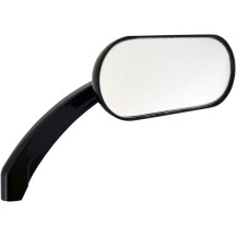 Oval Mirror — 5/16"-18 thread, 5" head width, 5-1/4" stem, Black Gloss