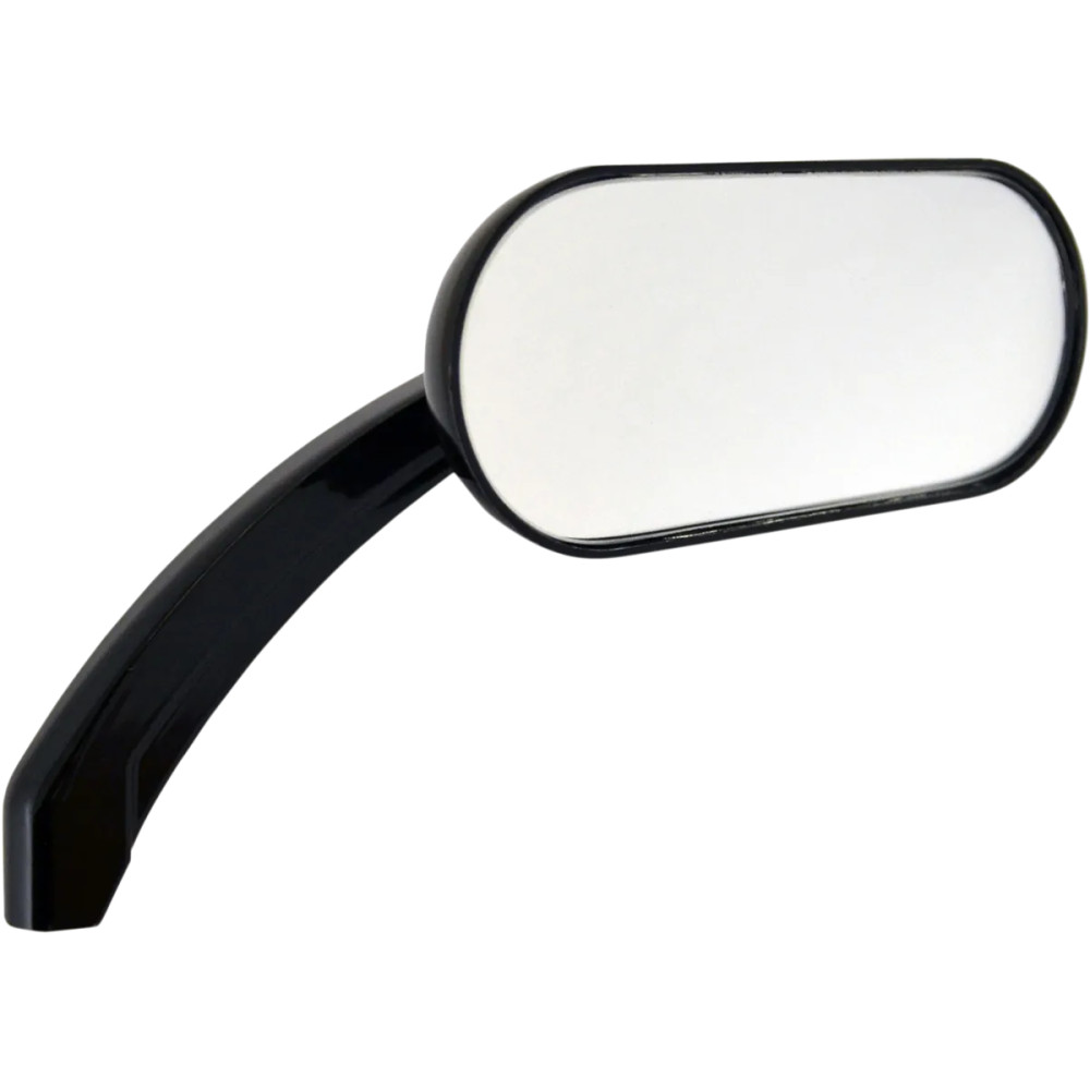 Oval Mirror — 5/16"-18 thread, 5" head width, 5-1/4" stem, Black Gloss