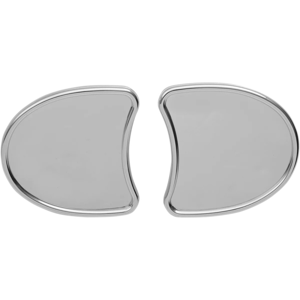 Fairing Mount Mirror — Side view, Screw-in, 4-1/4" x 4", Pair, Chrome, Silver