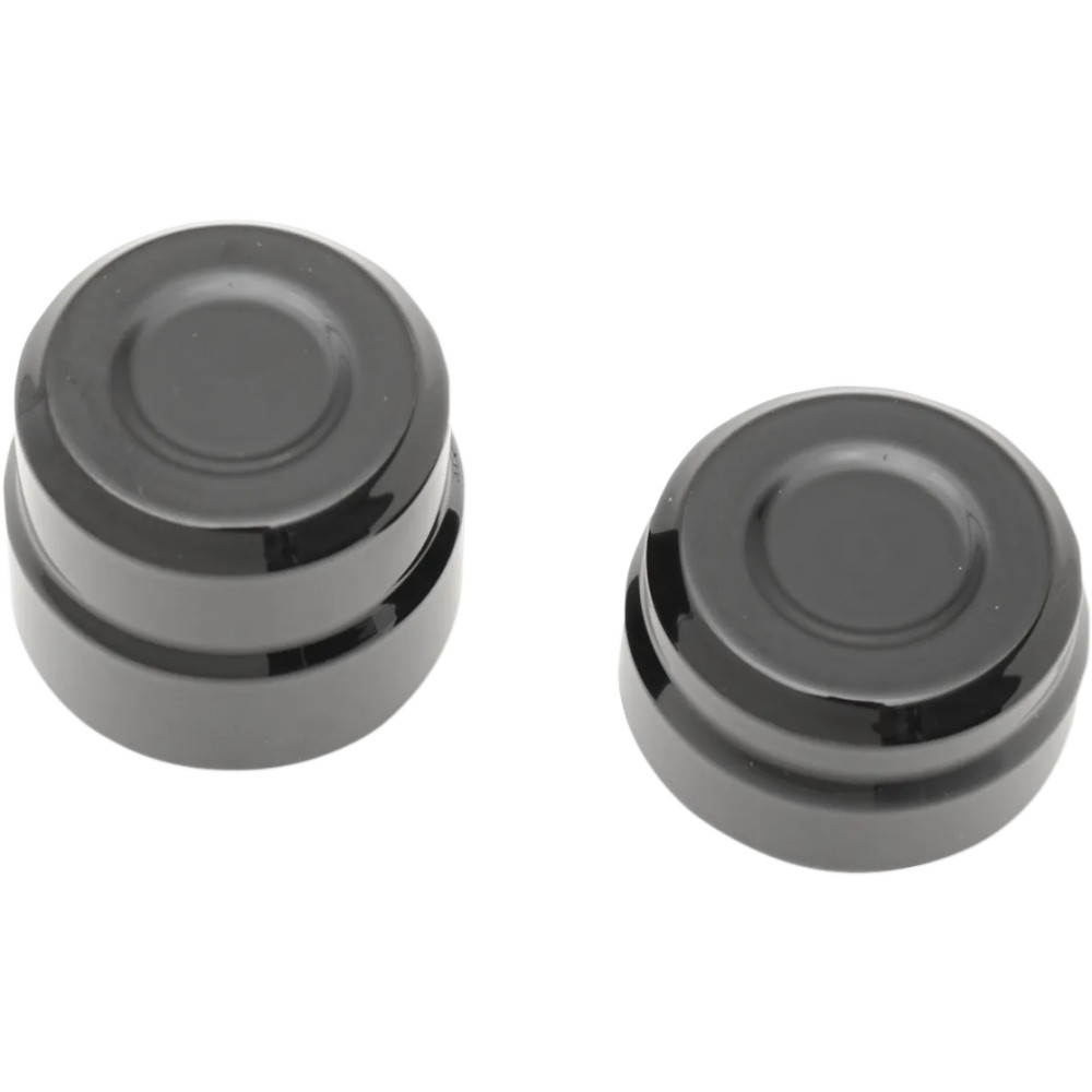 Billet Axle Caps — For 1-1/8" axle head, 1-1/4" axle nut, Black semi-gloss