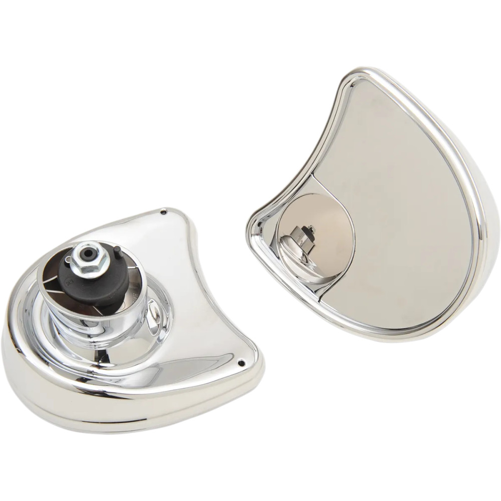 Fairing Mount Mirror — 4-1/4" x 4", chrome, silver
