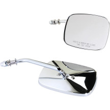 OEM-Style Rectangular Mirrors — 12.5 cm head, 11.5 cm stem, Chrome, Silver