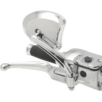 Tapered Mirrors with Slotted Stem — 5/16"-18 thread, Head 89 mm (3-1/2"), Stem 12 cm (4-3/4"), Chrome, Silver