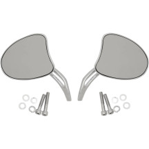 Tapered Mirrors with Slotted Stem — 5/16"-18 thread, Head 89 mm (3-1/2"), Stem 12 cm (4-3/4"), Chrome, Silver