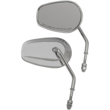 OEM-Style Teardrop Mirror — Chrome, head 89 mm (3-1/2"), width 140 mm (5-1/2"), stem 100 mm (4")