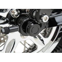 Billet Axle Caps — For 1-1/8" axle head, 1-1/4" axle nut, Black semi-gloss