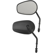 OEM-Style Teardrop Mirror — 89 mm (3-1/2") head height, 14 cm (5-1/2") head width, 10 cm (4") stem length, Black matte