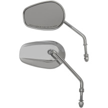OEM-Style Teardrop Mirror — 89 mm head height, 140 mm head width, 100 mm stem length, Chrome