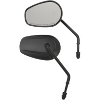 OEM-Style Teardrop Mirror — 140 mm x 89 mm head, 100 mm stem, Black matte, Pair