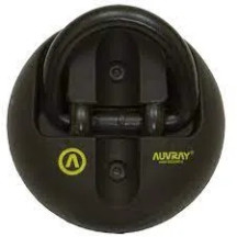 Wall & Ground Anchor with steel Ring — 65x42mm, Ø14mm coated ring, Black