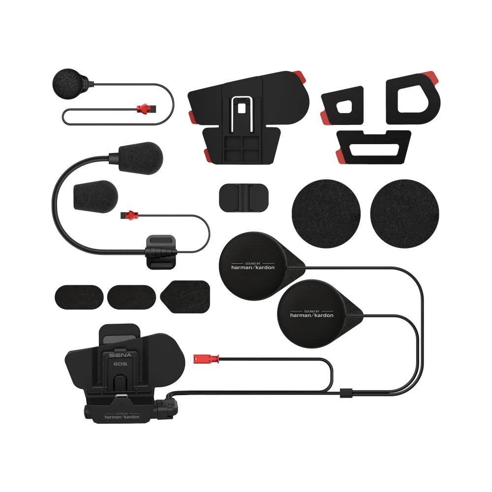 Kit de abrazadera para casco 60S con kit de micrófono universal — Negro