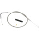 Cable de acelerador trenzado de acero inoxidable — carcasa 67,5 cm (26-1/2"), codo 90°, recorrido 12,7 cm (5"), Plata