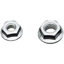 Flange Nuts — Coarse Thread, 10 Pack, Silver