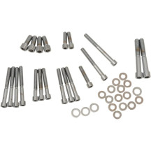 Cam/Crankcase/Sprocket Cover Bolt Set — Chrome finish