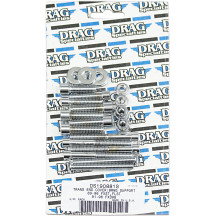 Transmission End Cover and Bearing Support Plate Bolt Set — Chrome, Silver