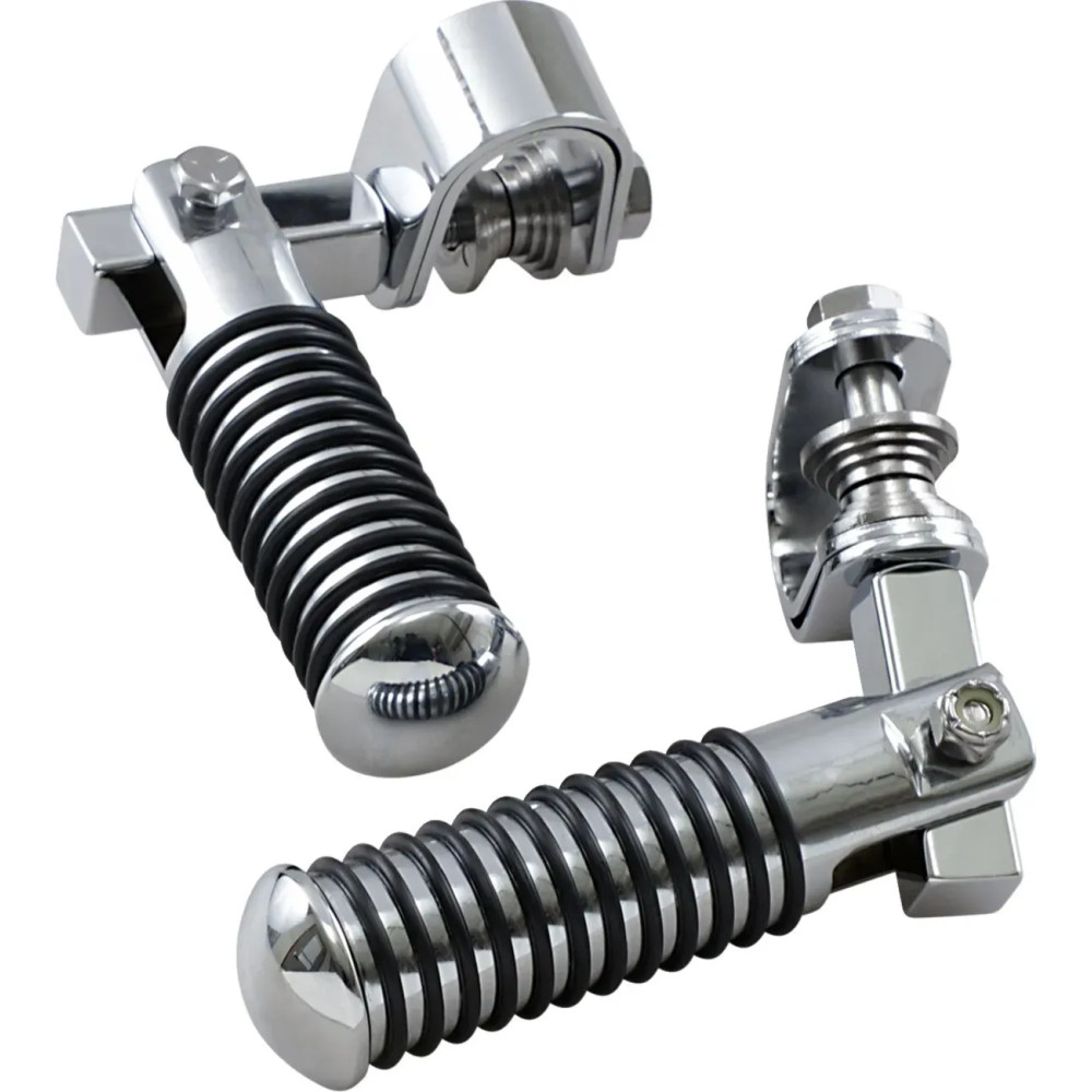 Clamp Mount Foot Pegs — 25 mm–32 mm clamp, Polished