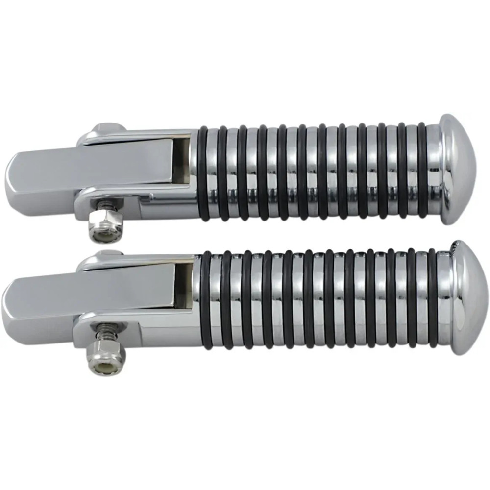 Stud Mount Foot Pegs — Chrome, bolt-on, pair