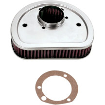 Replacement High-Flow Air Filter — 41.00 mm (1.625 in), Black, Red