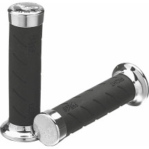 862 Cruiser Grips — 22 mm (7/8") handlebar diameter, 14 cm (5-1/2") length, Black, Chrome