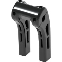 Ghost Risers — 1-1/2" pullback, 8" rise, 1" clamp, fits 3-1/2" fork center-to-center, Black Gloss