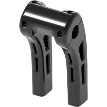 Ghost Risers — 32 mm (1-1/4") clamp, 1-1/2" pullback, 8" rise, fits 3-1/2" fork center, Black gloss