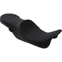 Low Profile Touring Seat — Black, Driver 35 cm (13-3/4"), Width 33 cm (13"), Overall 77.5 cm (30-1/2"), Fits tank: Standard